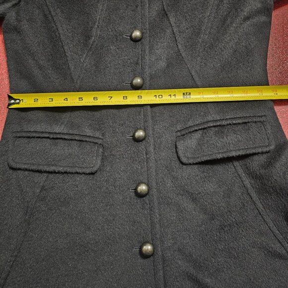 Peruvian Connection Mireille Baby Alpaca & Wool Maxi Coat 10 Black Quiet Luxury - Picture 13 of 14